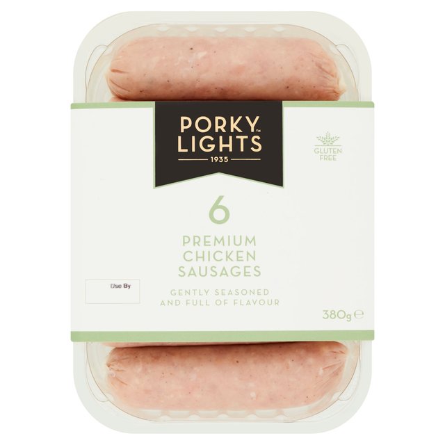 Porky Whites Porky Lights 6 Premium Chicken Sausages, 380g