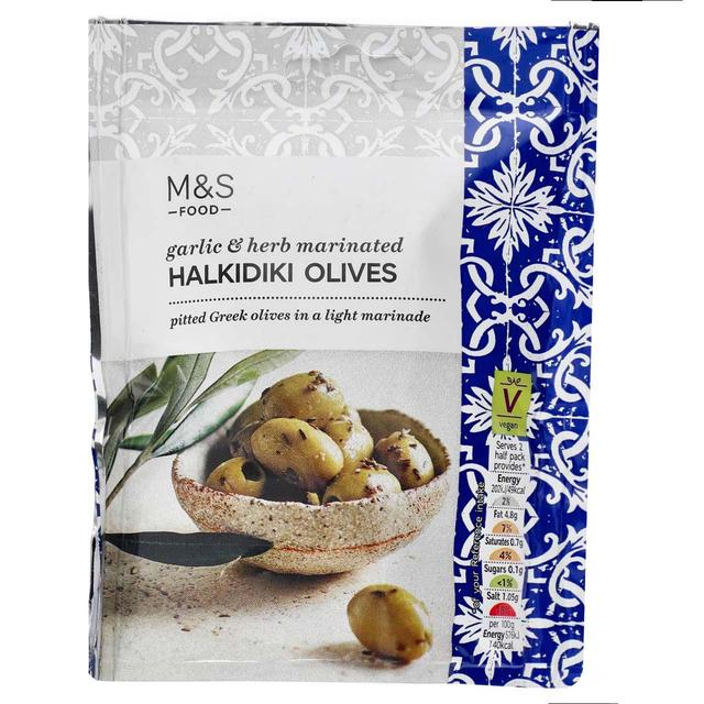 M & S Garlic & Herb Halkidiki Olives, 70g