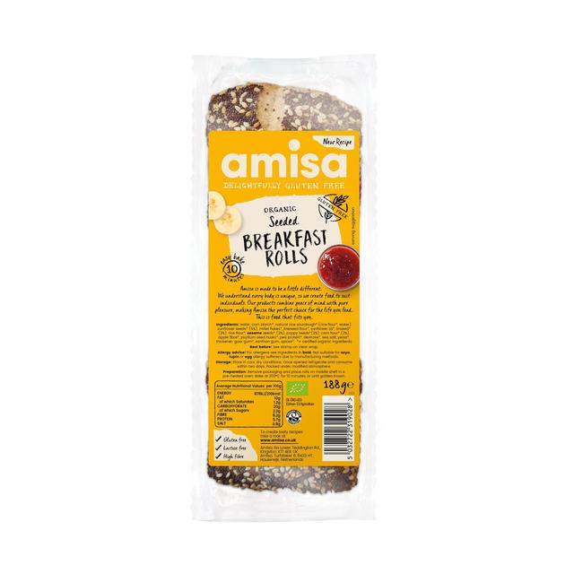 Amisa Organic Gluten Free Seeded Breakfast Rolls, 188g