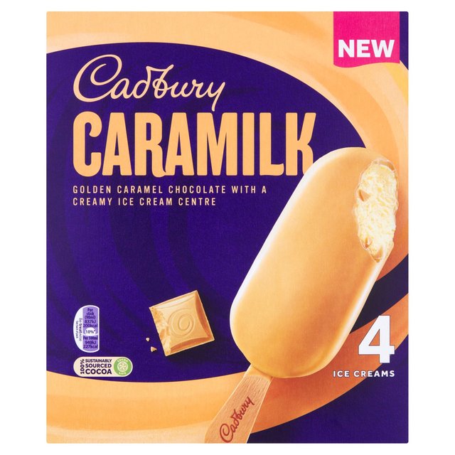 Cadbury Caramilk Ice Creams, 4x90ml, 4 x 90ml