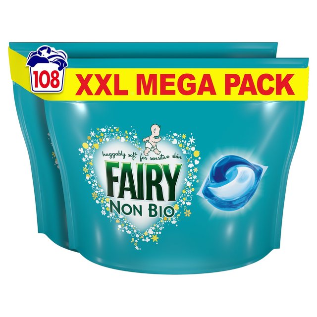 Fairy Non Bio Pods Washing Liquid Capsules For Sensitive Skin 2 x 54 Wash, 2 x 54 per Pack