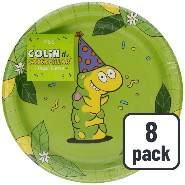 M & S Colin the Caterpillar Paper Plates, 8 Per Pack