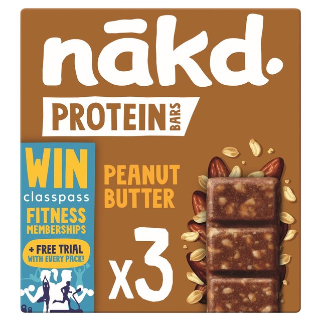 Nakd Protein Peanut Butter Multipack, 3 x 45g