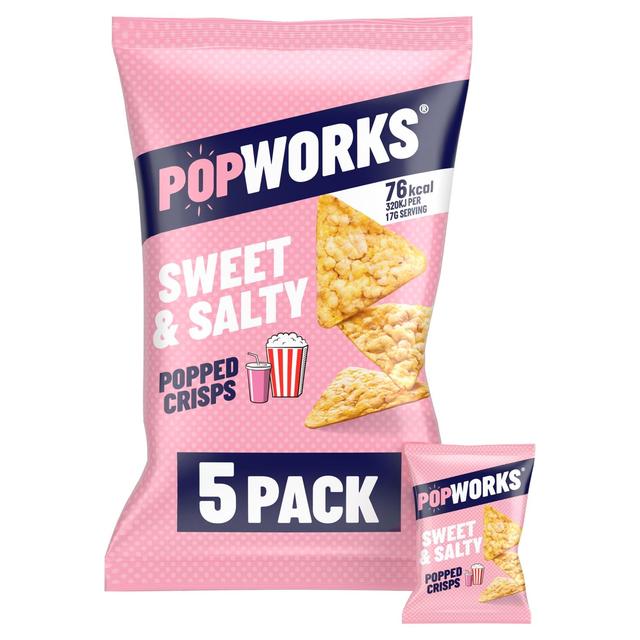 Popworks Sweet & Salty Multipack Popped Crisps, 5 Per Pack