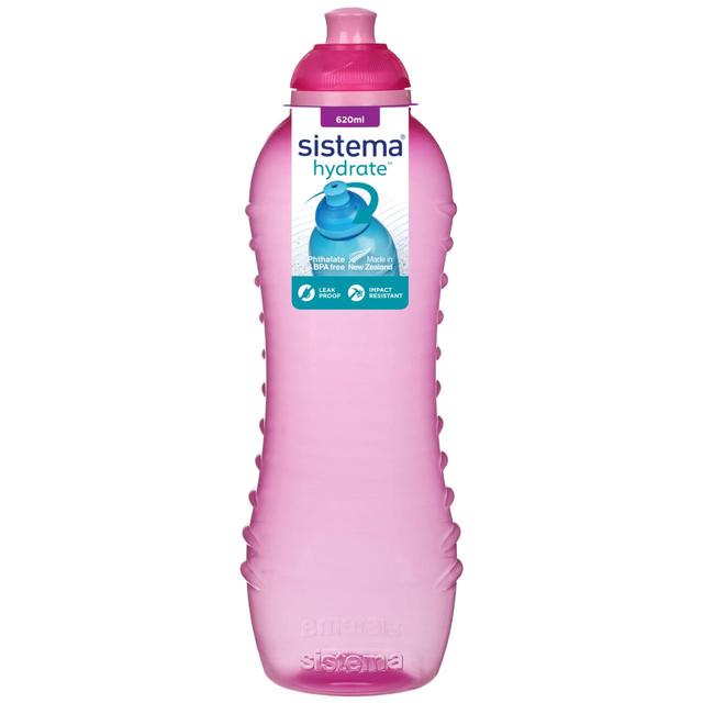 Sistema Hydrate Twist ’n’ Sip Water Bottle Pink 620ml