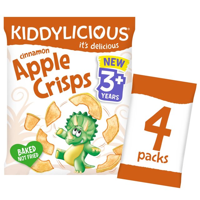 Kiddylicious Apple Crisps, Cinnamon, 4 x 12g