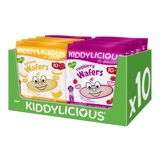 Kiddylicious, Maxi Wafers, Banana & Raspberry, Mixed, 400g