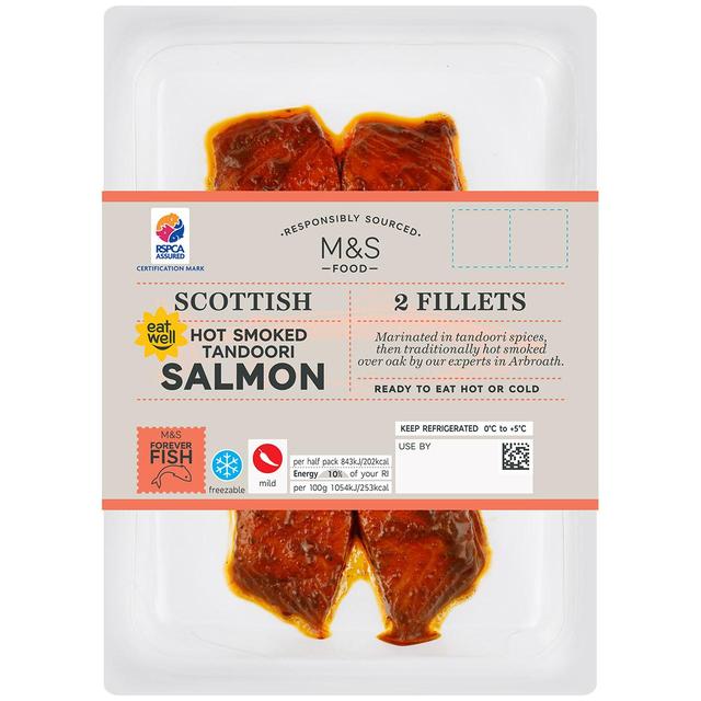 M & S Scottish Hot Smoked Tandoori Salmon Fillets, 160g