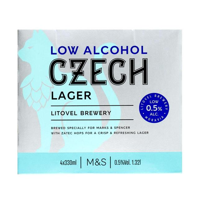 M & S Low Alcohol Czech Lager, 4 x 330ml