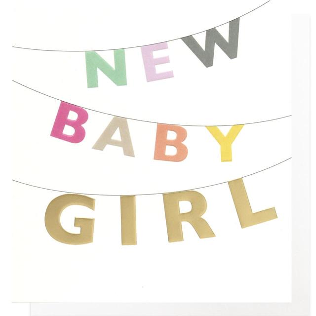 Caroline Gardner White, Gold and Green A baby Girl Words of Love Greetings Card, 140x146mm