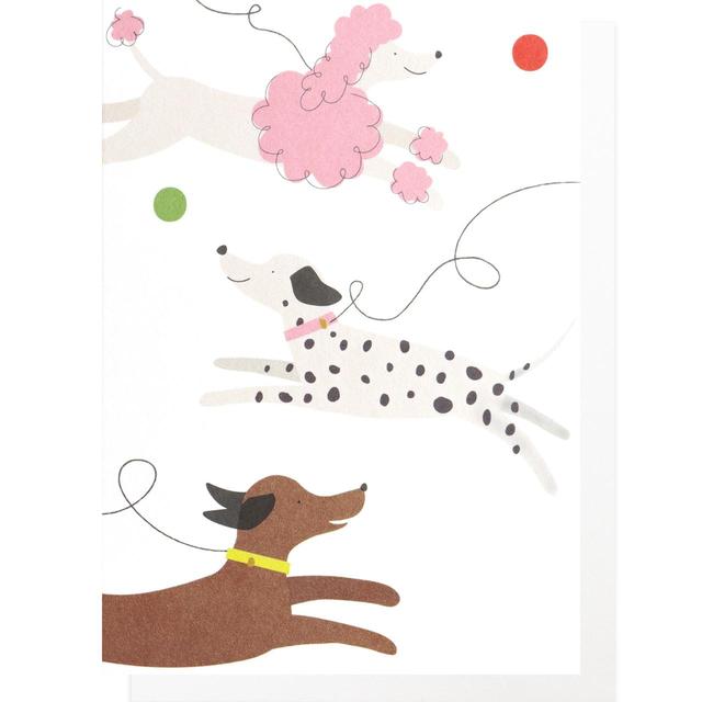 Caroline Gardner White, Brown and Pink Pack Of 10 Blank Dogs Greetings Cards Card, 16.5x10x2cm, 10 per Pack