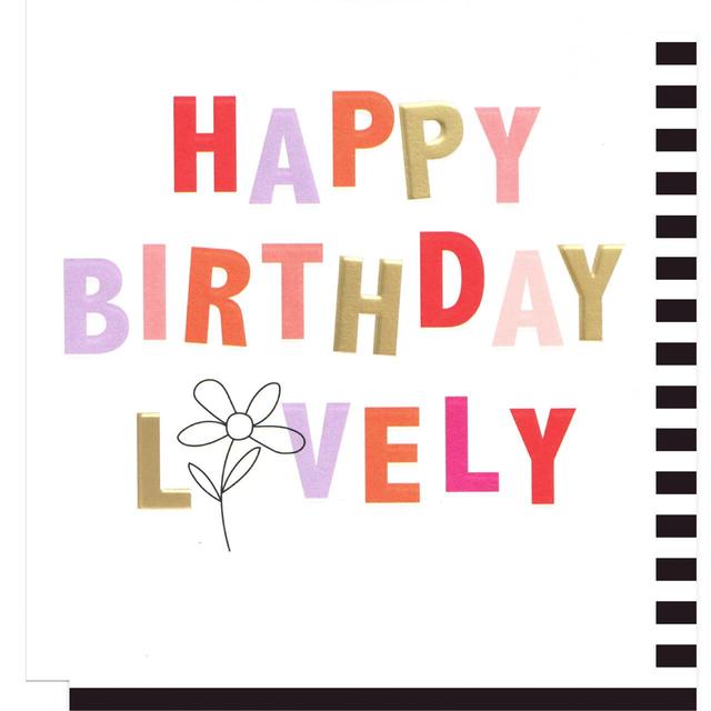 Caroline Gardner White, Red and Gold Happy Birthday Lovely Flower Greetings Card, 140x146mm