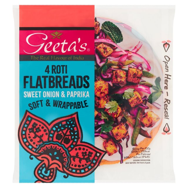 Geeta’s Paprika & Sweet Onion Flatbread, 4 x 55g