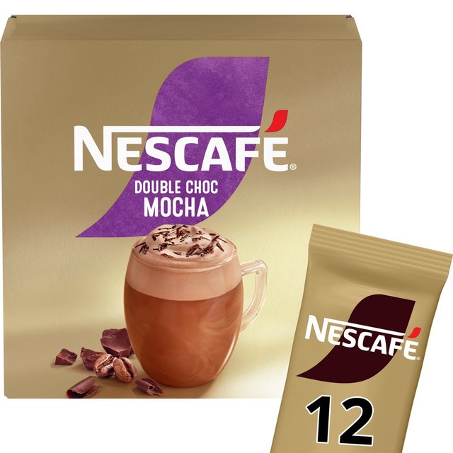 Nescafe Gold Double Choc Mocha Instant Coffee Sachets, 12 Per Pack