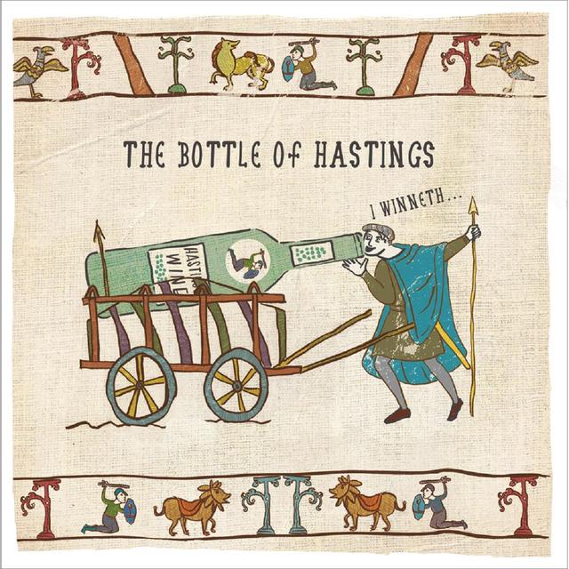 Brown and Green Hysterical Histories Open Blank Card Bottle of Hasting Greetings Card, 16.9x16.6x0.5cm