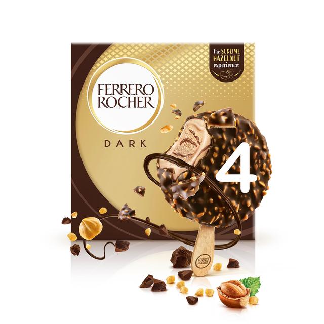 Ferrero Rocher Dark Chocolate & Hazelnut Ice Cream Sticks, 4x70ml, 4 x 70ml