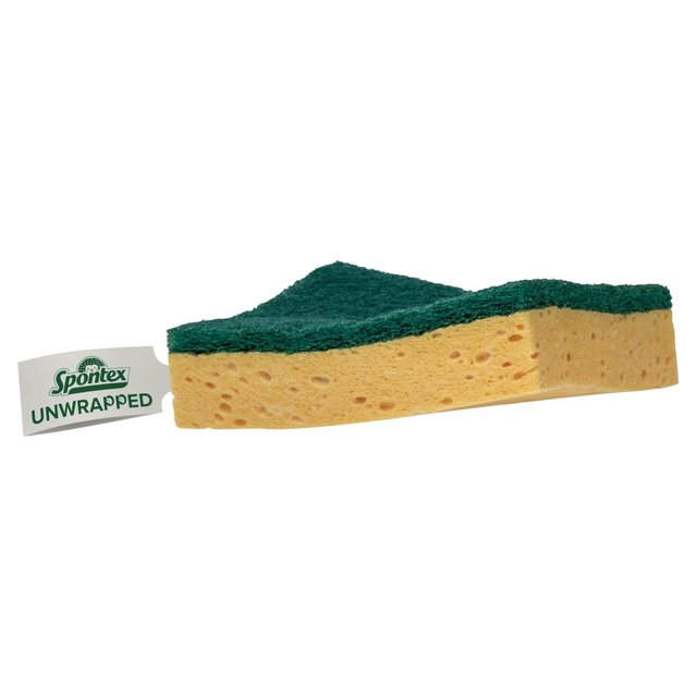 Spontex Green Unwrapped Sponge Scourer, One Size