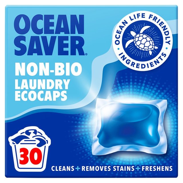 OceanSaver Laundry Detergent Non-Biological EcoCaps, 30 Per Pack