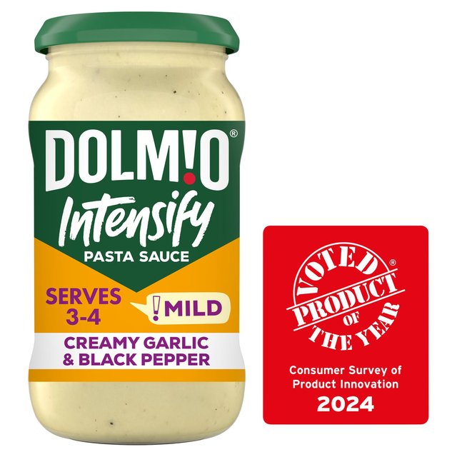 Dolmio Intensify Mild Creamy Garlic & Black Pepper Pasta Sauce, 390g