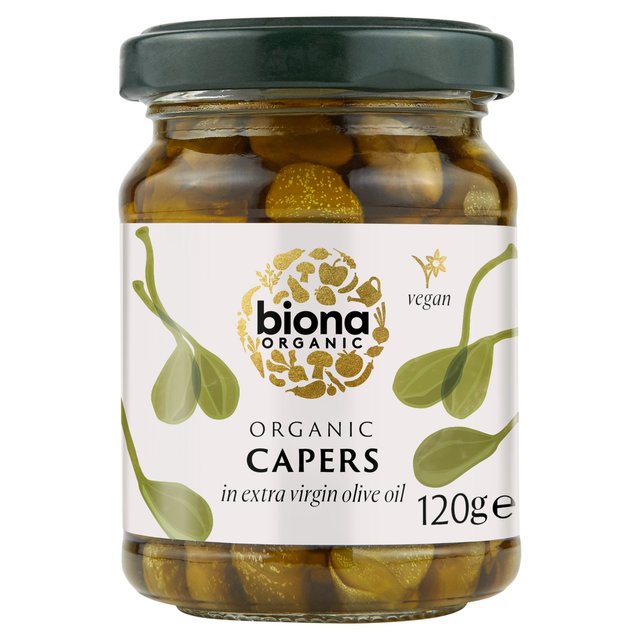 Biona Organic Capers in Extra Virgin Olive Oil, 120g
