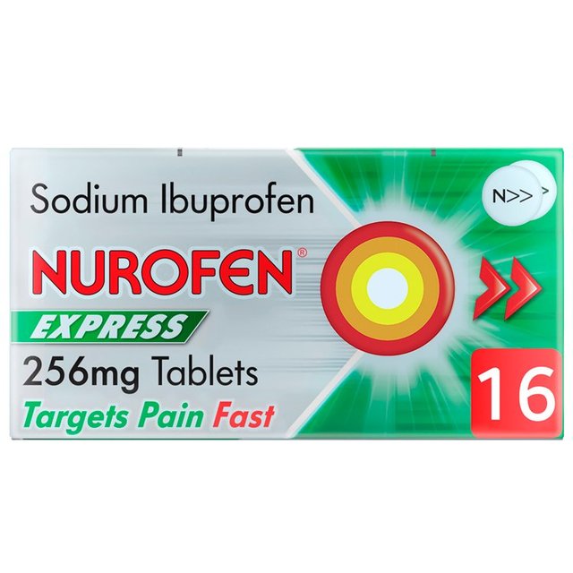 Nurofen Express Pain Relief Sodium Ibuprofen 256mg Tabs, 16 Per Pack