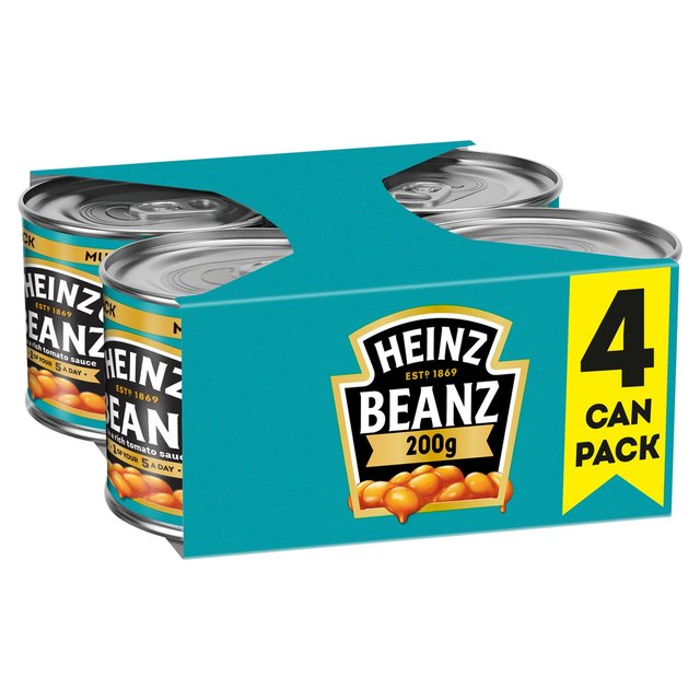 Heinz Baked Beans in Tomato Sauce, 4 x 200g
