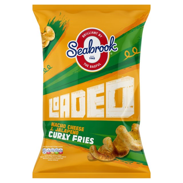 Seabrook Loaded Curly Fries Nacho Cheese & Jalapeno, 100g