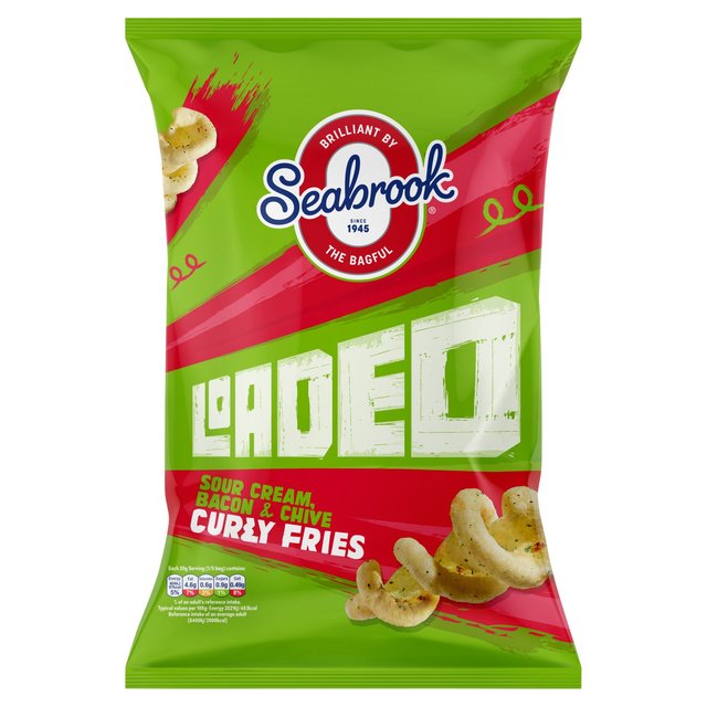 Seabrook Loaded Curly Fries Sour Cream, Bacon & Chive, 100g
