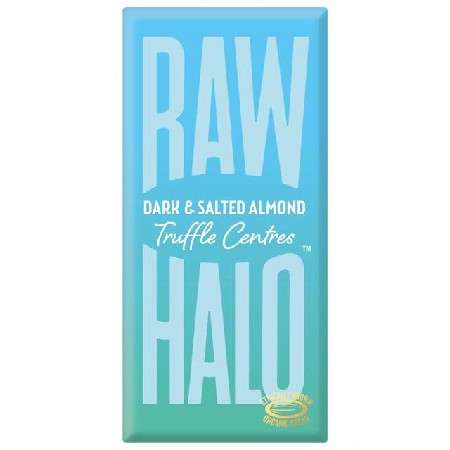 Raw Halo Dark & Salted Almond Truffle Centres Vegan Chocolate Bar, 90g