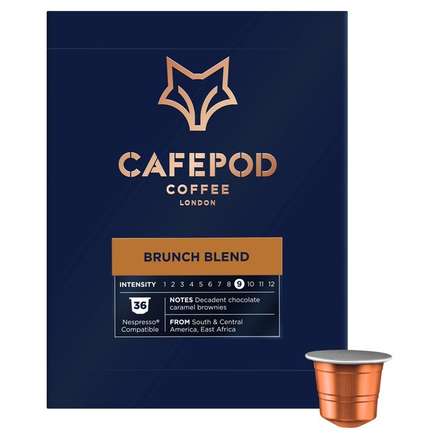 CafePod Brunch Blend Nespresso Compatible Aluminium Coffee Pods, 36 Per Pack
