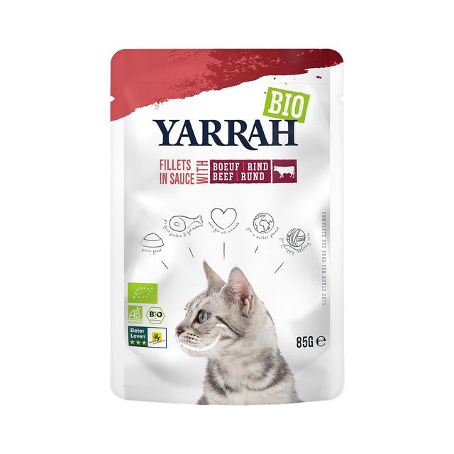 Yarrah Organic Fillets With Beef in Gravy for Cats, 85g