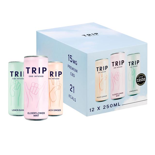 Trip Mixed Multipack Cbd Infused Drinks, 12 x 250ml