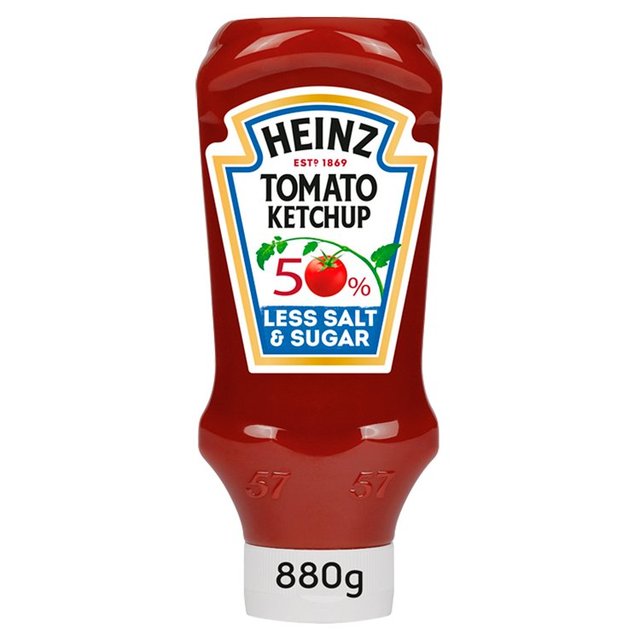 Heinz Tomato Ketchup 50% Less Sugar & Salt, 880g