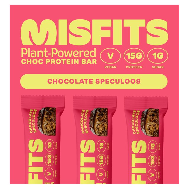 Misfits Vegan Milk Chocolate Speculoos Protein Bar Multipack, 3 x 45g