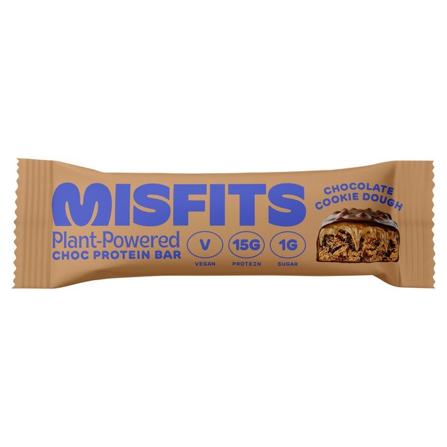 Misfits Vegan Milk Chocolate Cookie Dough Protein Bar, 45g