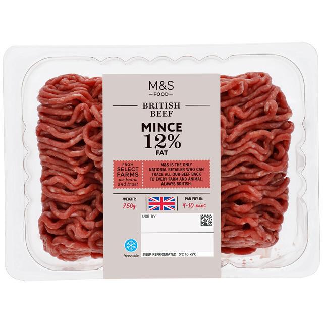 M & S Beef Mince 12% Fat, 750g