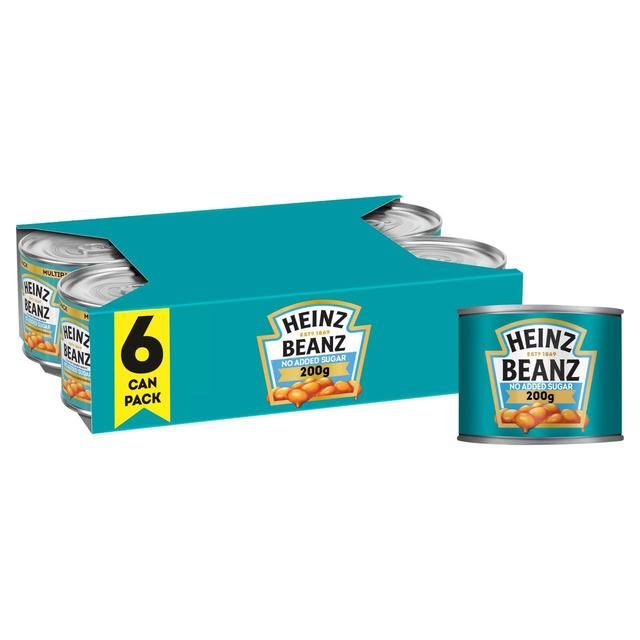Heinz Baked Beans in Tomato Sauce, No Added Sugar, 6 x 200g