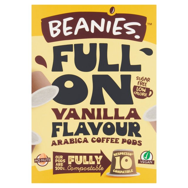 Beanies Vanilla Flavoured Fully Compostable Coffee Pods, 10 Per Pack