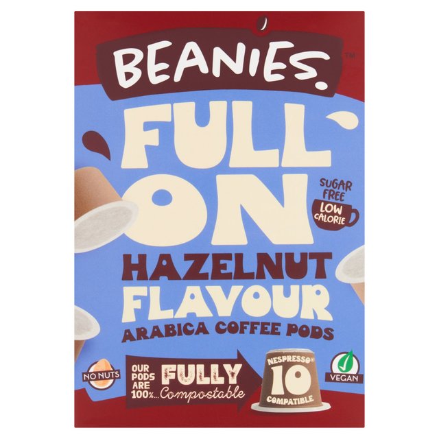 Beanies Hazelnut Flavoured Fully Compostable Coffee Pods, 10 Per Pack