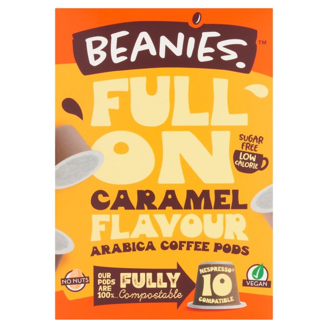 Beanies Caramel Flavoured Fully Compostable Coffee Pods, 10 Per Pack