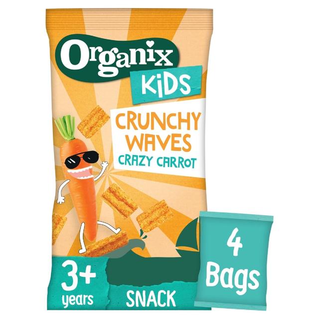 Organix Kids Crazy Carrot Crunchy Waves, 4 x 14g