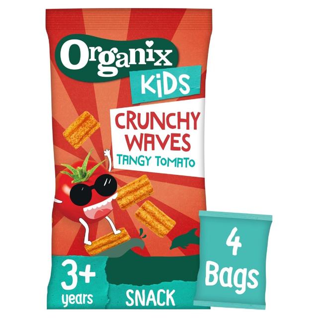 Organix Kids Tangy Tomato Crunchy Waves, 4 x 14g