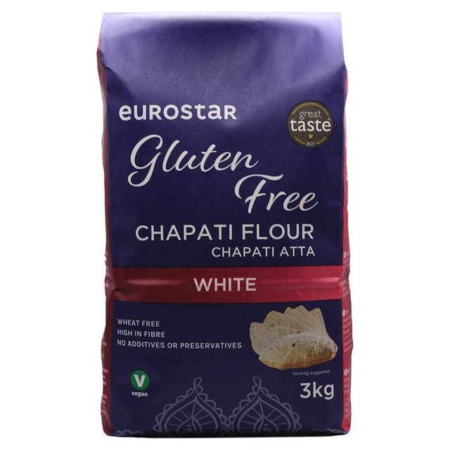 Eurostar Foods Eurostar Gluten Free Chapati Flour White, 3kg
