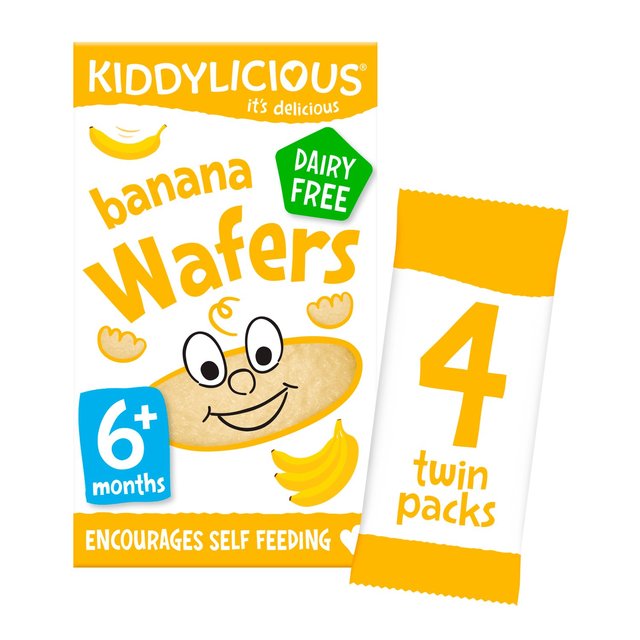 Kiddylicious, Mini Wafers, Banana, 4 x 4g