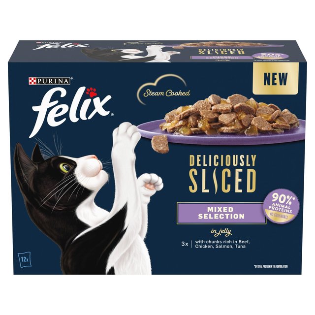 Felix Deliciously Sliced Adult Wet Cat Food Mixed Selection, 12 x 80g