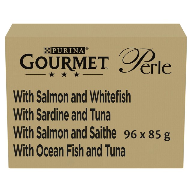 Gourmet Perle Cat Food With Salmon & Fish in Gravy, 96 x 85g