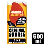 Original Source Mango & Orange Peel 3 in 1 Hair Face and Body Wash for Men