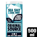 Original Source Sea Salt & Cool Mint 3 in 1 Hair Face and Body Wash for Men