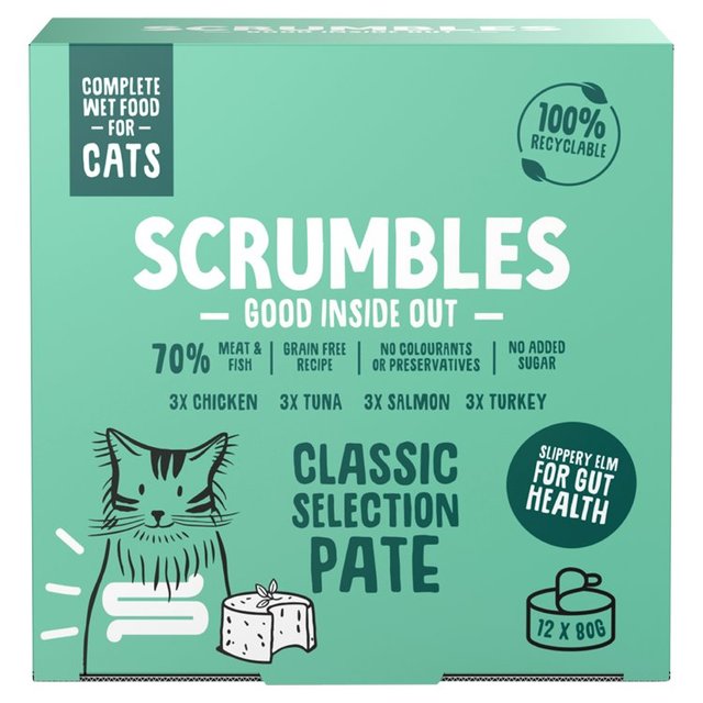 Scrumbles Wet Cat Pate Classic Selection, 12 x 80g