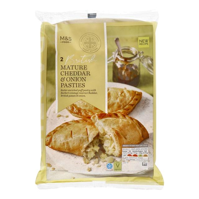 M & S 2 Mature Cheddar & Onion Pasties, 300g